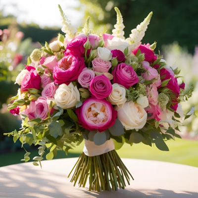 english roses bridal bouquet