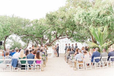 guests enjoying an outdoor wedding ceremony