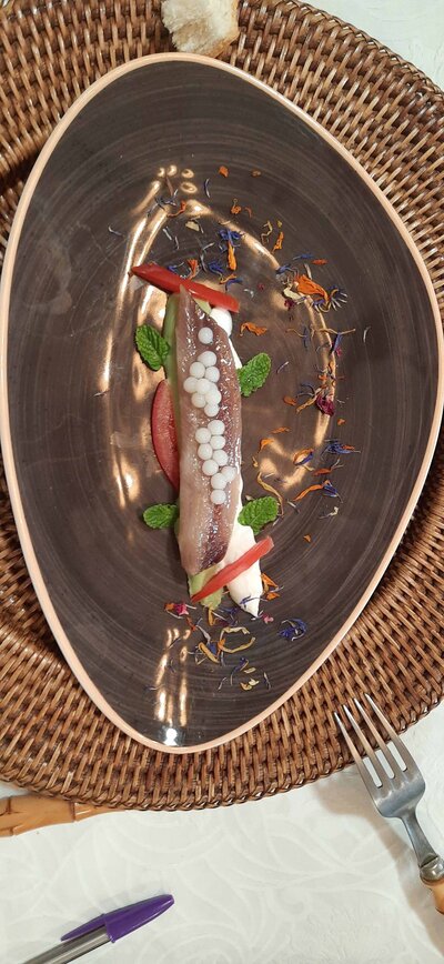 A dish prepared for the Winery Lunch Experience.