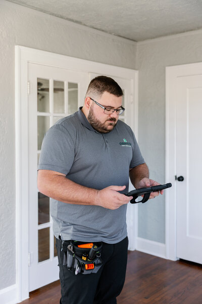 Ethan Griffith with Griffith Home Inspections prepares an easy comprehensive digital report