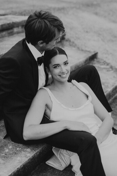 Black and white Elopement photography.