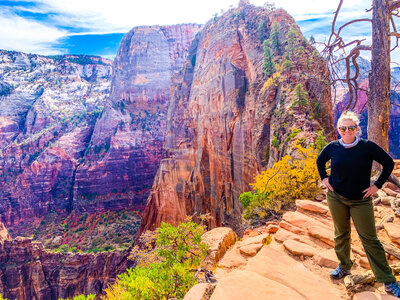 Owner of MK Mindful Media hiking in Utah