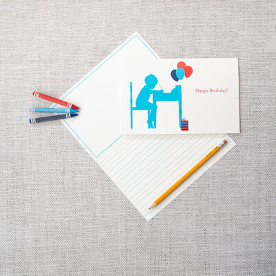 Kids stationery cards. Every card is over-sized, elementary-lined and offers space to get creative.