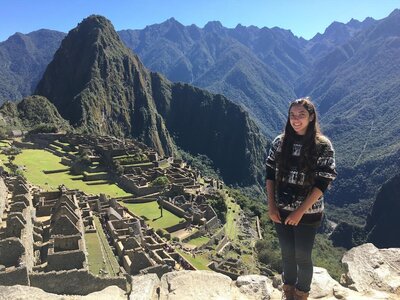 My first trip abroad, standing in front of the iconic Machu Picchu Incan Ruins in Peru