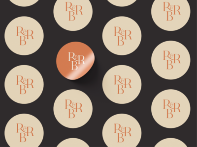 Rachel and rose bridal shop LA package design of stickers with logomark