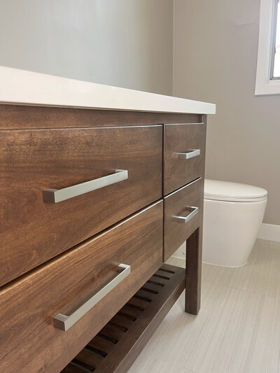 close up of bathroom vanity by Walnut Creek interior designer sj design and build