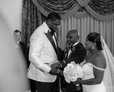 Emotional wedding ceremony in Raleigh, NC, planned by a top wedding coordinator for a seamless event.