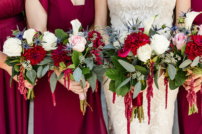 Richly colored bridal bouquet