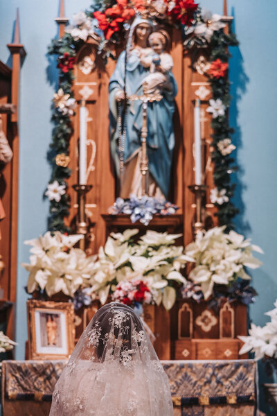Catholic Bride and Groom Wedding Day