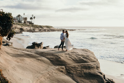 La Jolla Cliffside Beach Couples Session