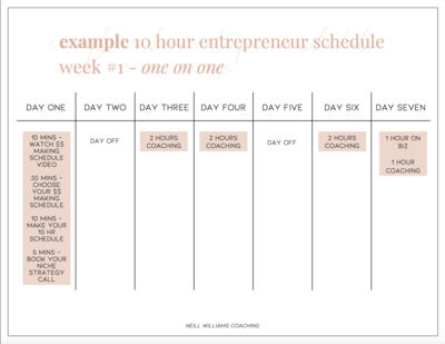 10 Hour Entrepreneur Week 1