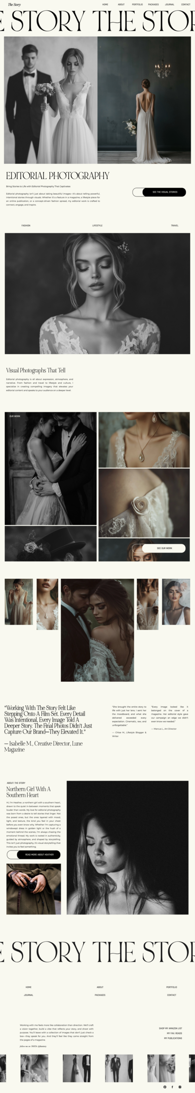long screenshot of a website that the designer made