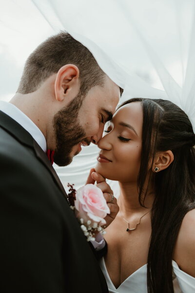 Bride and groom under the veil photography in Philadelphia PA