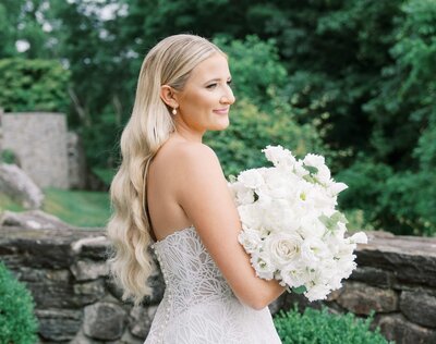 Blonde Bride with Hair Down