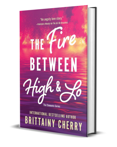 man with beard wearing a white shirt looks down on the cover of the air he breathes by romance author brittainy cherry