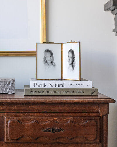 Heirloom Portraits displayed as art in home by Caroline Eidson Heirloom Photographer Tulsa 