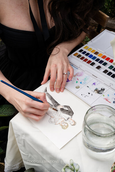 live-guest-illustrator-illustrating-bride-and-groom