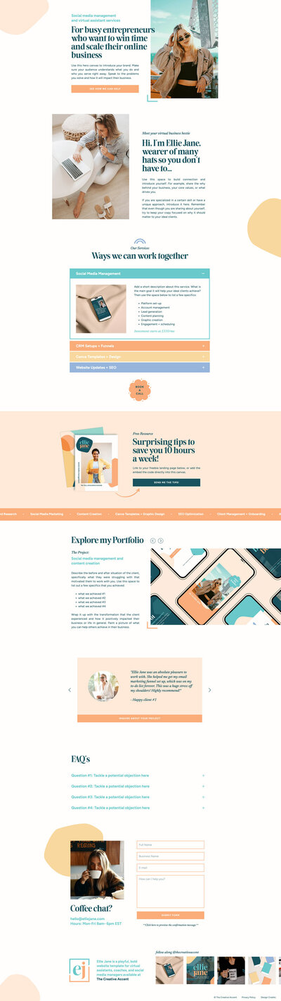 showit website template for coaches