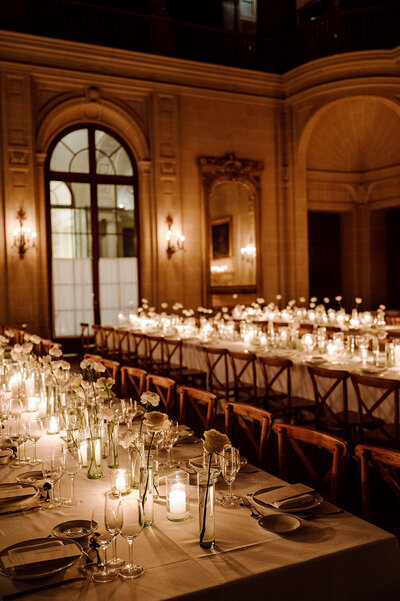 Stunning candle-lit wedding reception at the Palacio sans Souci in Argentina