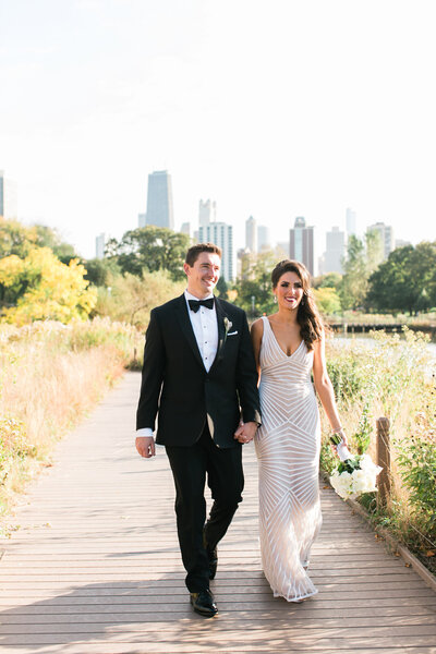 Lincoln Park's Nature Boardwalk is a picture-perfect location for wedding portraits.