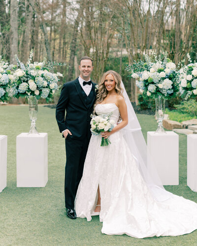bride and groom kissing