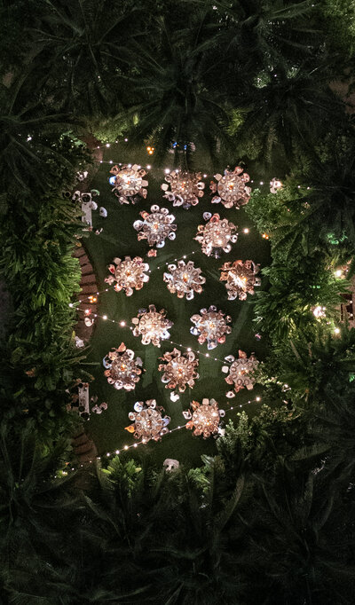 Overview of a wedding rehearsal dinner at Rosewood Baha Mar