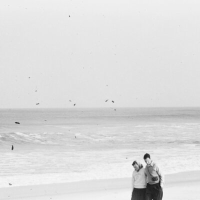 Black and white family photo