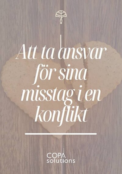 Omslag till guiden “Att ta ansvar för sina misstag i en konflikt” – gratis nedladdning från COPA Solutions.