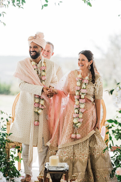 Indian bride and groom at ceremony planned by Bianca Nichole and Co