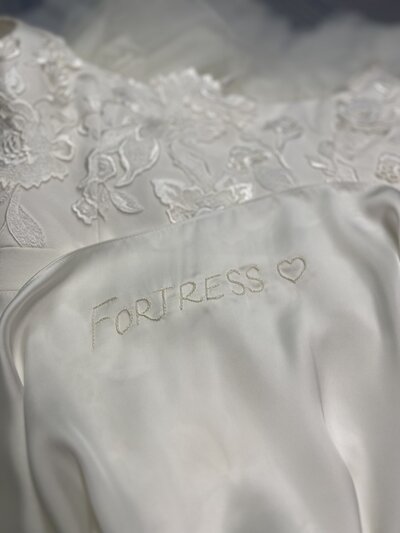custom embroidery on bridal gown