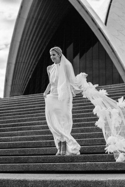 Bride on the steps of Opera House