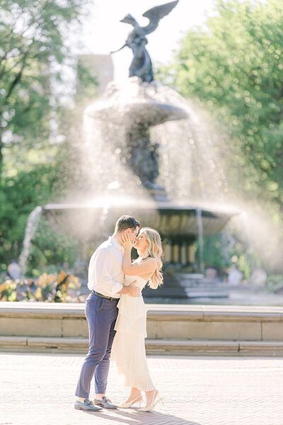 New York Central Park Engagement Session by Fountain