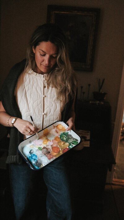 Image of east Coast stationery designer painting 