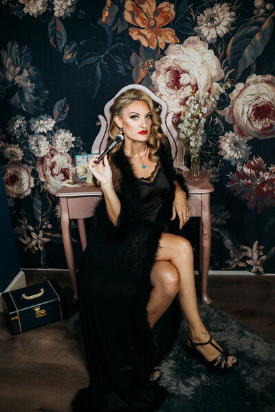 Woman in lace dress through door st augustine boudoir photography