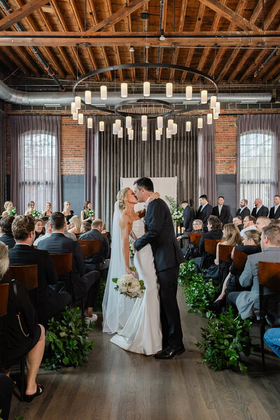 wedding day photos at High Line Car House in Columbus Ohio