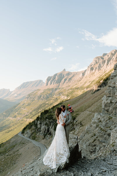 A couple eloping in the Arizona desert