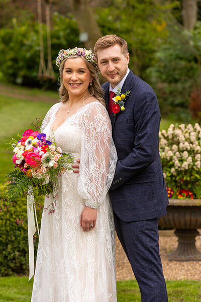 Colourful brides bouquet from The Little Flower Hut at Wentbridge House