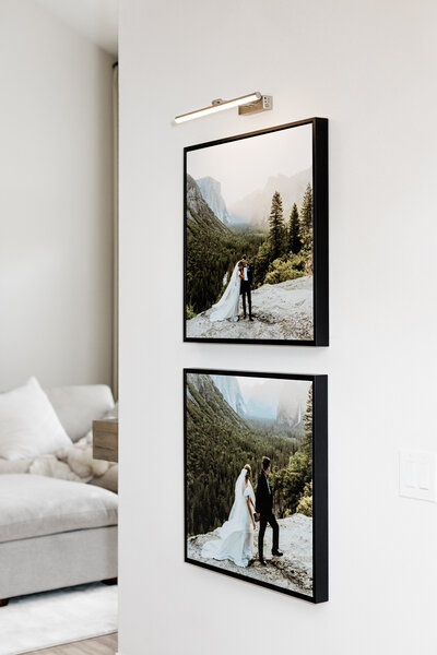 Beautiful wedding wall art hanging on wall