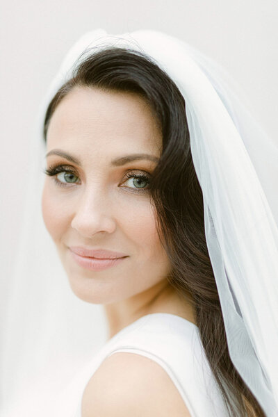Close up bride's portrait by katka koncal