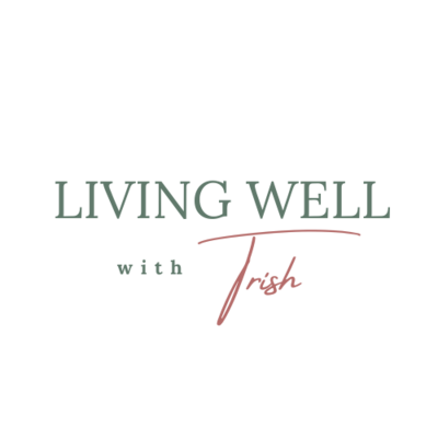 sage green and clay color text logo for living well with trish