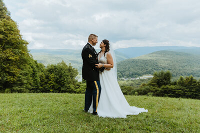 Married couple after their wedding at Ohiopyle State Park in Pennsylvania.