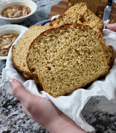 Freshly milled flour bread