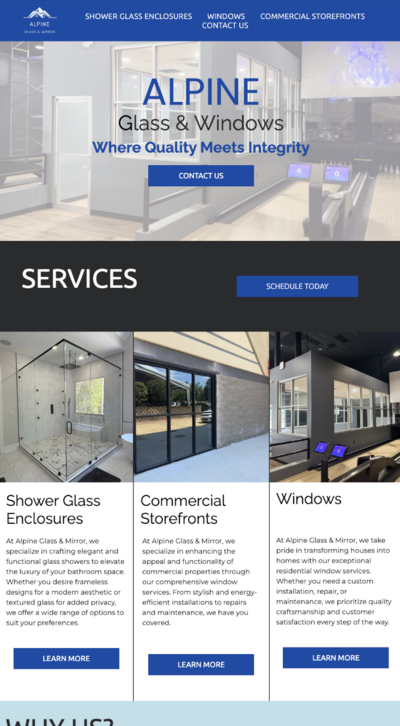 Photo of a website for a home building company designed by Hummingbird Media.