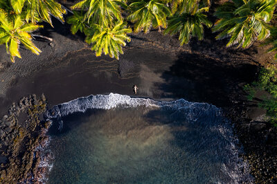 Drone photo of Punaluu Beach by hawaii lifestyle photographer, Hawaii Adventure Portraits