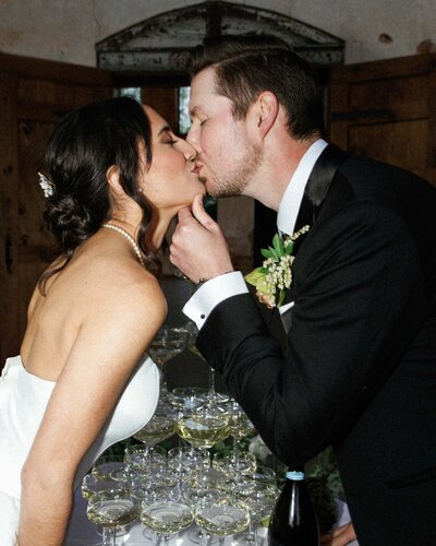 bride and groom enter their wedding reception in a ballroom at Grand Bohemian Bitlmore