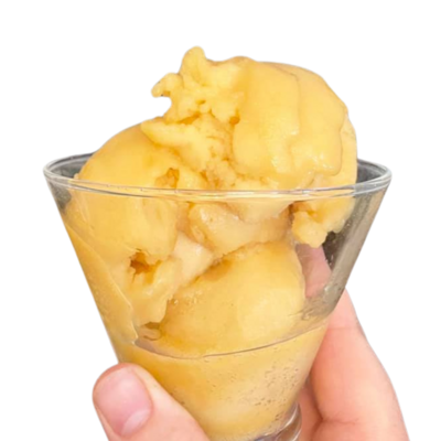 scoop of dairy free Apple Cider Sorbet