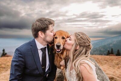 this couple brought their dog to their north carolina elopement