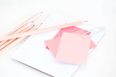 colored pencils pink cards