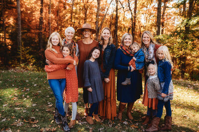 Family poses for Extended Family Photoshoot in Asheville, NC.