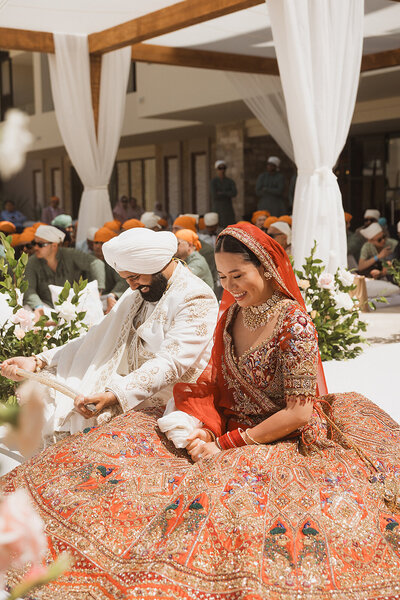 bride and groom traditional India wedding